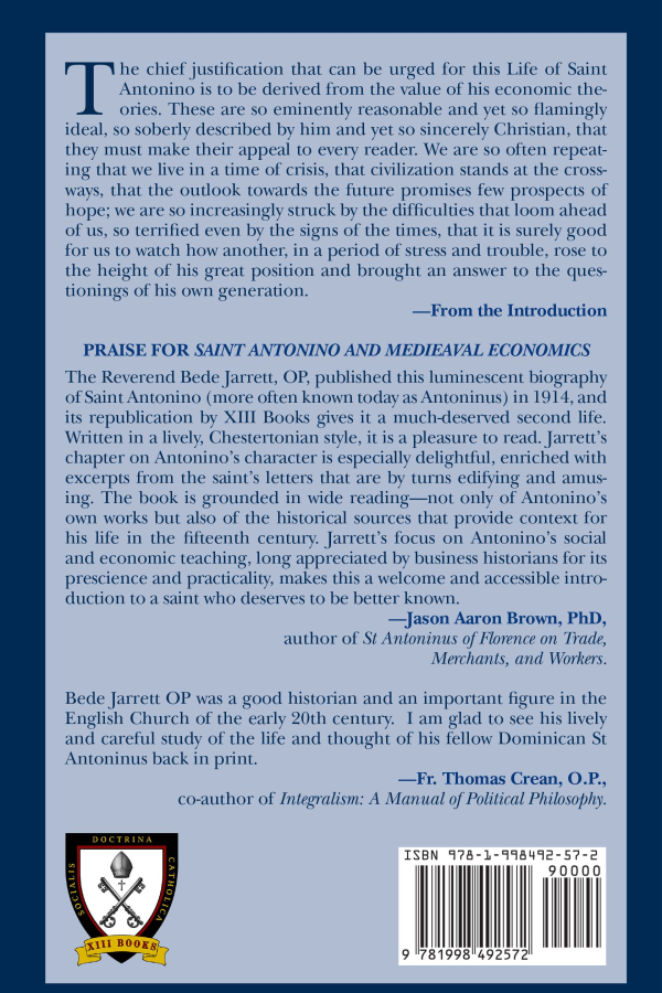 Saint Antonino and Mediaeval Economics